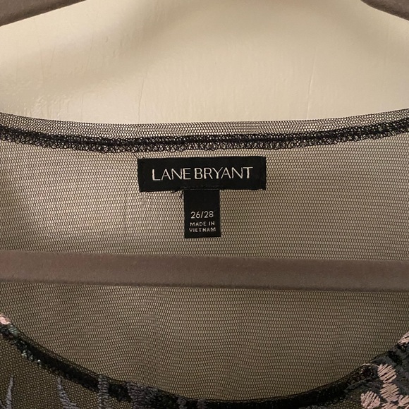 Floral Mesh Top with Light Pink and Green Embroidery - New - Picture 2 of 3